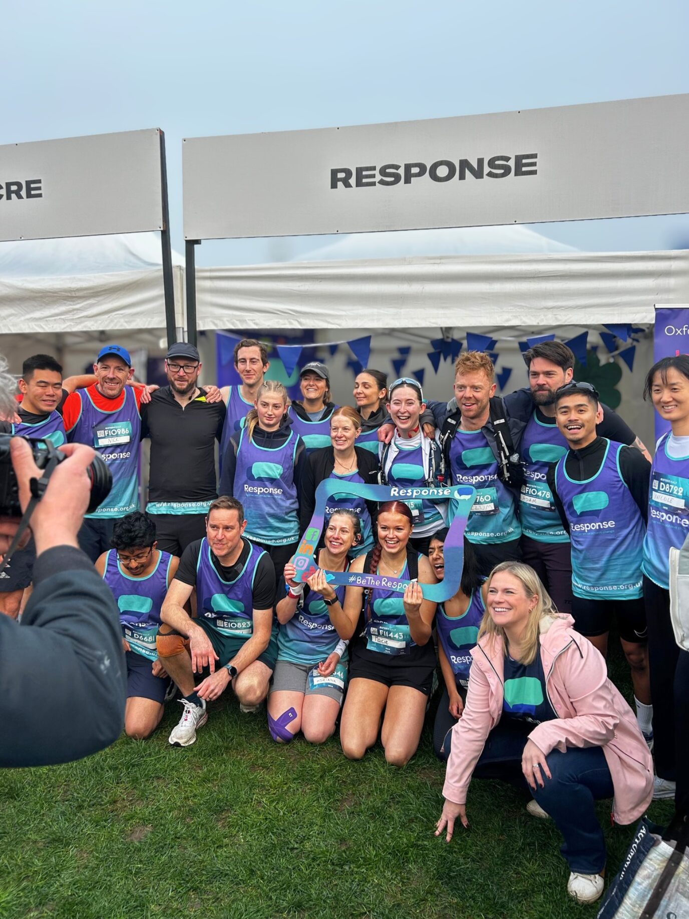 Group of Oxford Half Marathon runners and Response staff at the 2025 event.