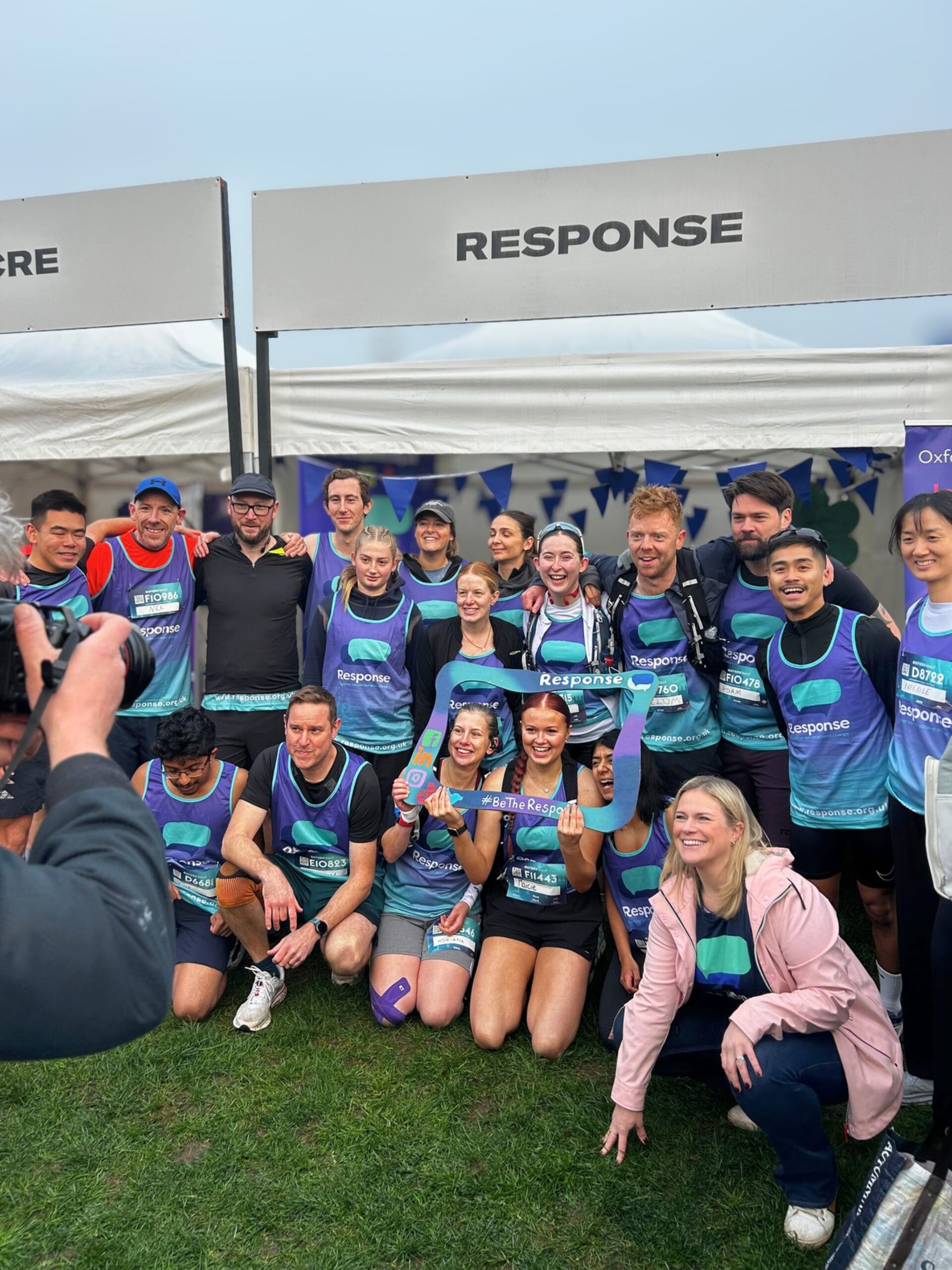 Group of Oxford Half Marathon runners and Response staff at the 2025 event.