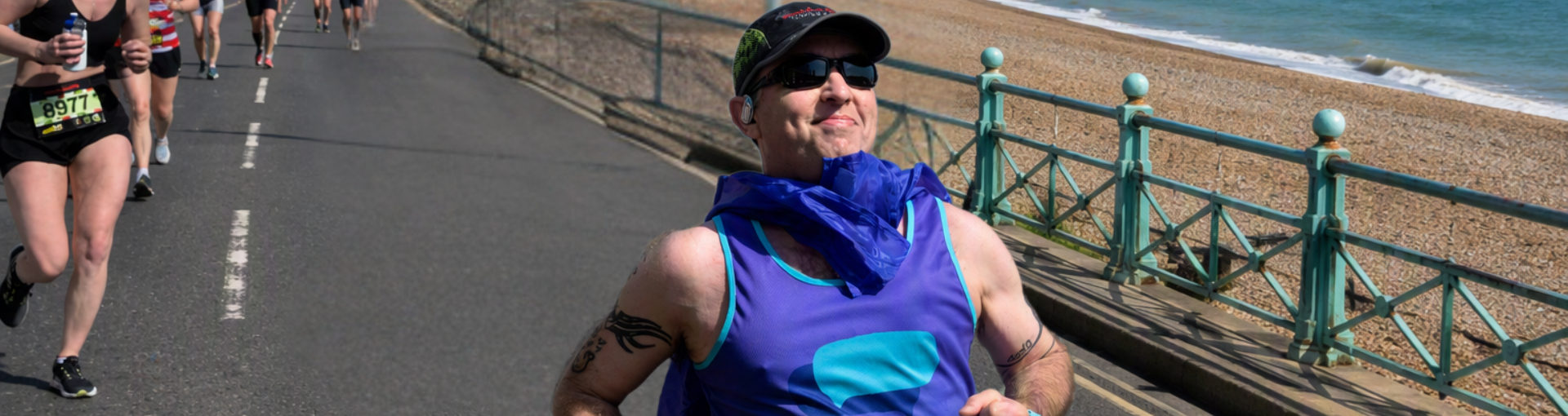 A Response runner racing along Brighton seafront during the Brighton Marathon